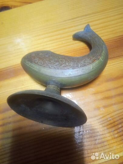 Латунная пепельница Дельфин