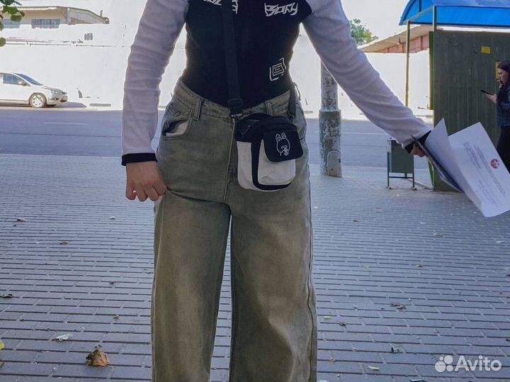 Джинсы y2k широкие