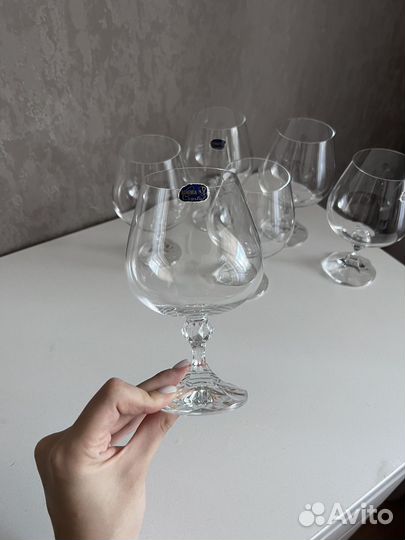 Бокалы bohemia crystal для бренди