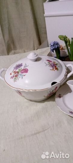 Супница соусник Мейсенский букет СССР дулево