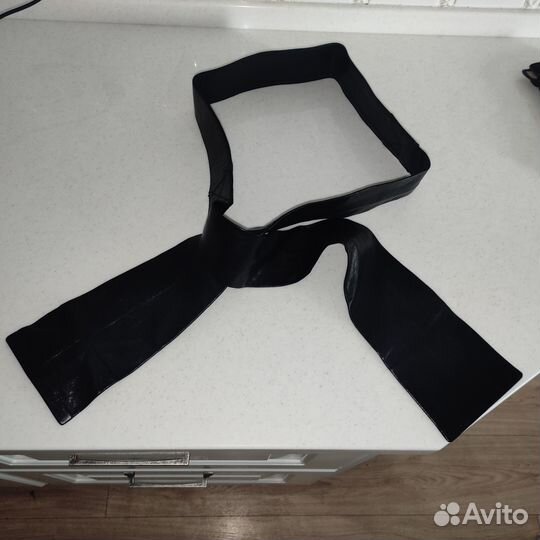 Пояс кожаный для пальто, плаща, шубы