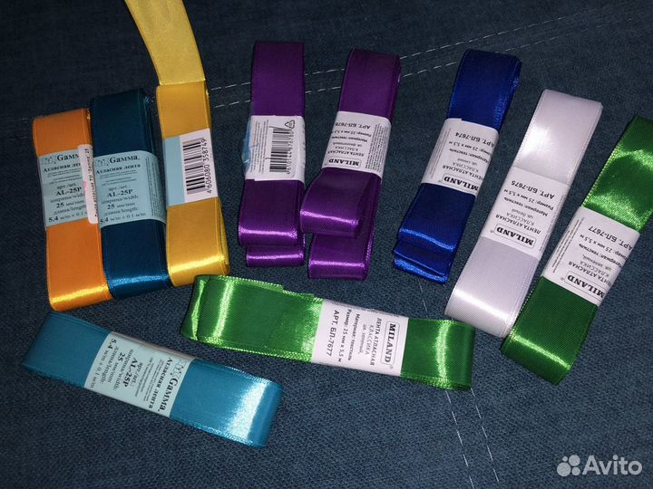 Атласная лента 25мм разных цветов