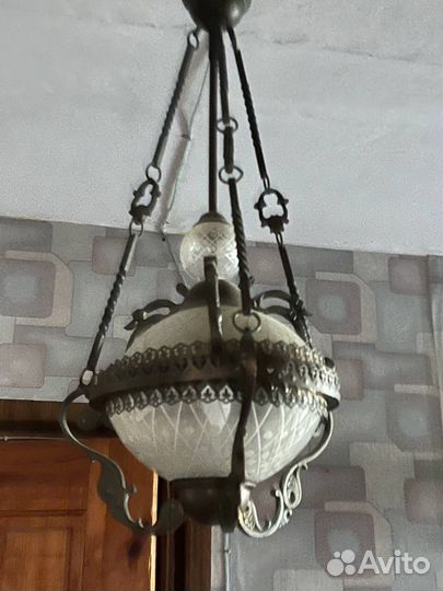 Антикварная люстра подвесная конец 19 века