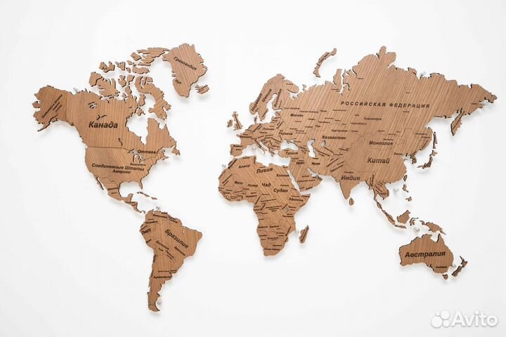 Деревянные карты мира