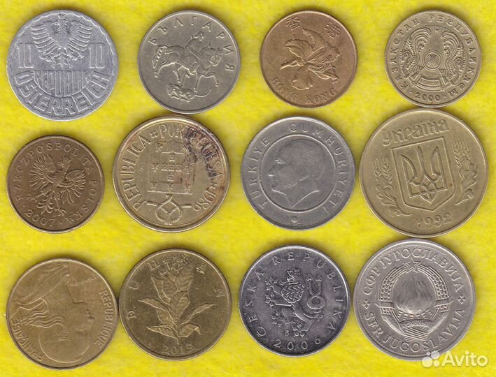 Иностранные монеты (лоты № 077 А,Б,В,Г,Д)