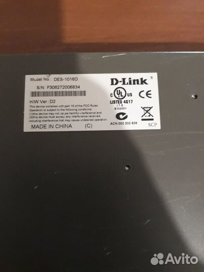 Коммутатор D-Link DES-1016D