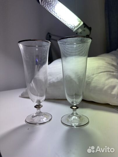 Бокалы шампанское Богемское стекло