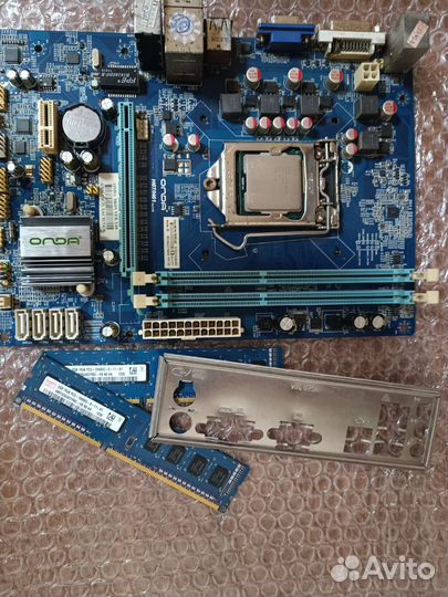 Комплект Материнская lga 1155 + проц. + 4гб озу