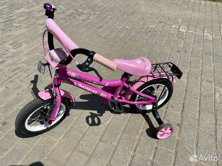 Детский велосипед kreiss розовый 12 дюймов