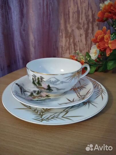 Чайное трио. Костяной фарфор. Япония