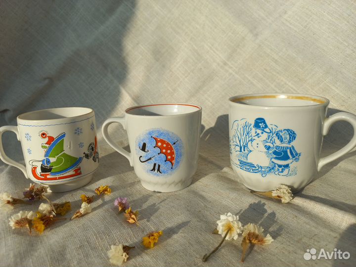 Кружки детские фарфоровые зима и сказки