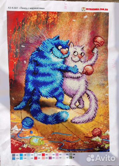 Коты с маракасами вышивка бисером