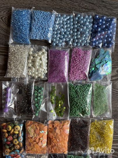 Пайетки, бисер, бусины