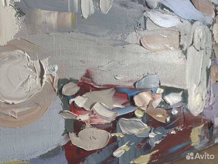 Большая картина маслом на холсте абстракция