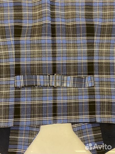 Жилет школьный серо-голубая клетка Юнион-центр