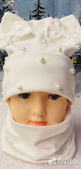 Шапка и снуд для девочки 2-5 лет