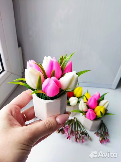 Букет из мыла тюльпаны мини