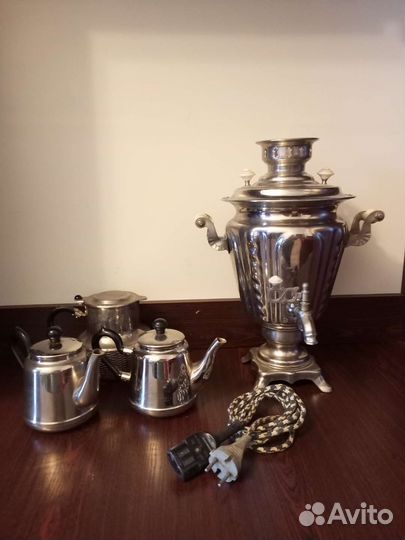 Самовар электрический СССР с 3 чайниками
