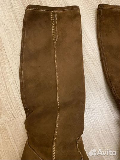 Ботфорты кожаные, велюр