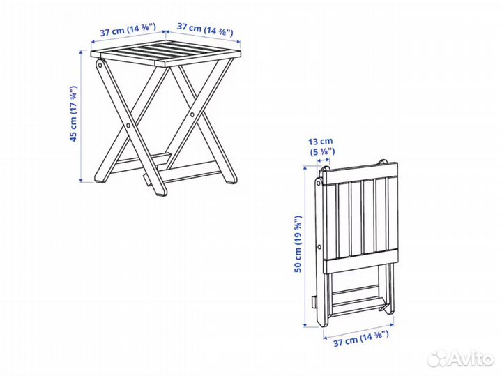 IKEA Nammaro Нэммаро табурет садовый складной новы