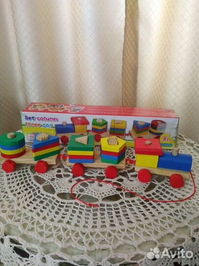 Паровозик конструктор дерево