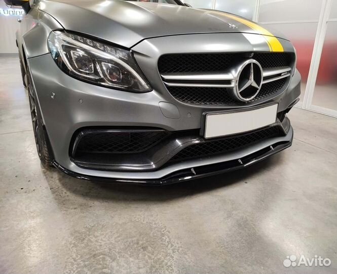 Губа переднего бампера Mercedes w205 C63 AMG