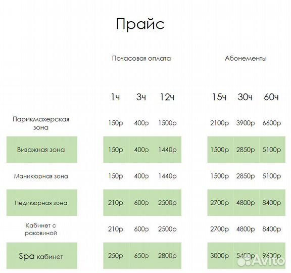 Рабочее место в бьюти-коворкинге