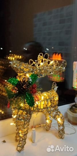 Новогодний олень, светильник, украшение