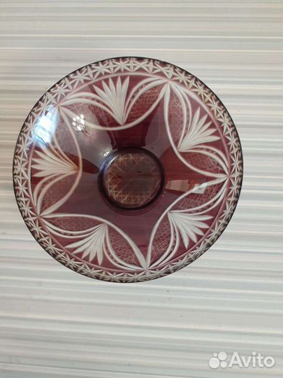 Салатник. цветной хрусталь