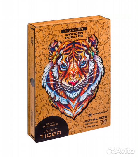 Фигурный пазл Unidragon, Милый Тигр, размер Royal