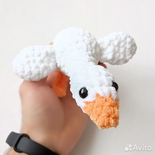 Гусь мягкая игрушка / вязаная ручной работы/18 см