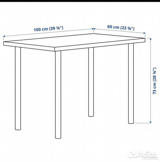 Стол IKEA linnmon/adils 100 на 60