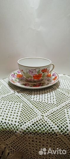 Чайная пара Красный фарфорист сервиз Красные маки