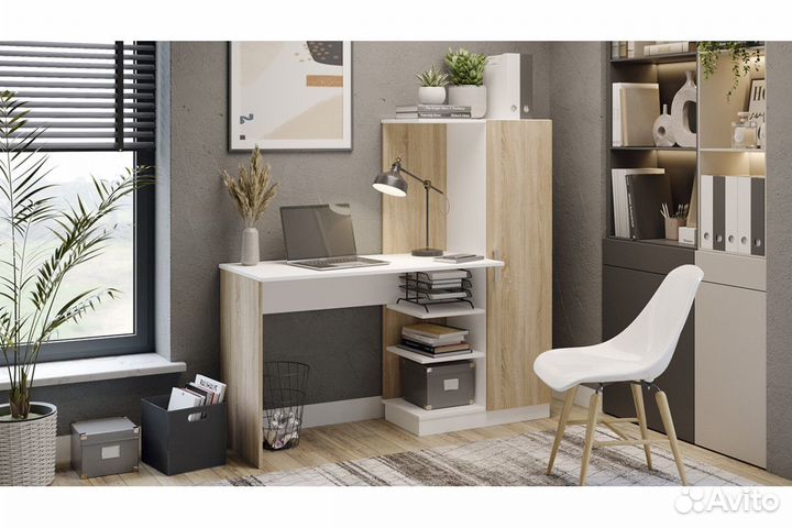 Стол бейсик дуб сонома/белый