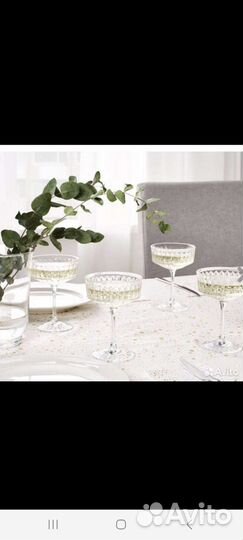 Бокалы для шампанского IKEA 4 шт. икеа шампанки