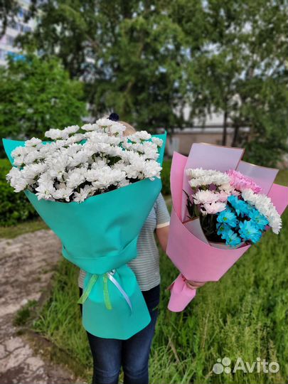 Букеты из кустовых хризантем