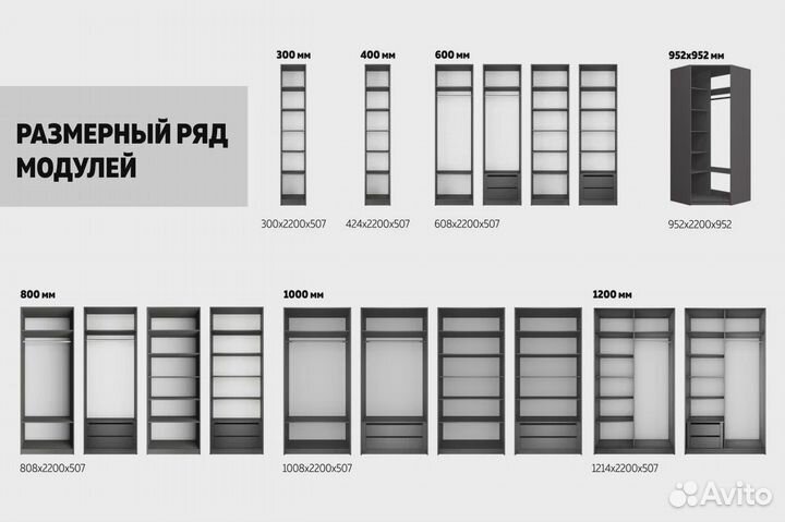 Прямая гардеробная система Локер