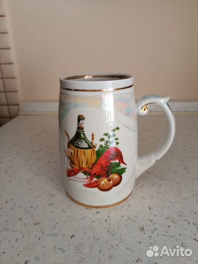 Набор ножей с подставкой, кружка Дулево