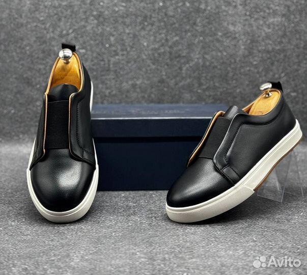 Слипоны мужские экокожа