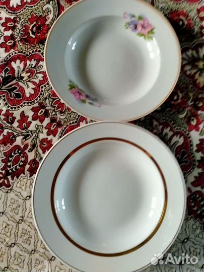 Тарелки глубокие старая Европа и СССР 1945-1980
