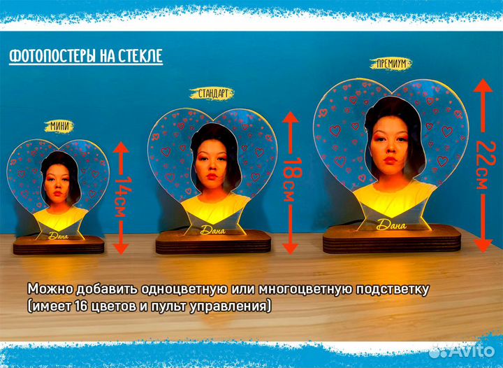 Постер рамка на стекле с фото (размеры) art097