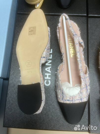 Туфли chanel slingback 37.5/38.5
