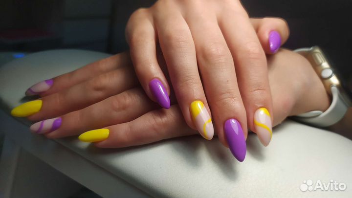 Маникюр покрытие гель лаком окрашивание бровей