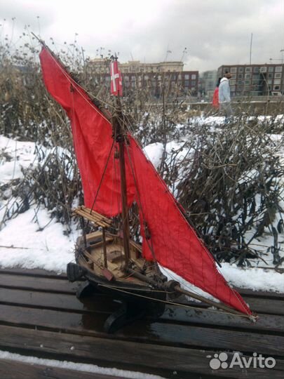 Модель голландского швертбота ручной работы