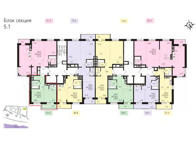 2-к. квартира, 38 м², 16/17 эт.