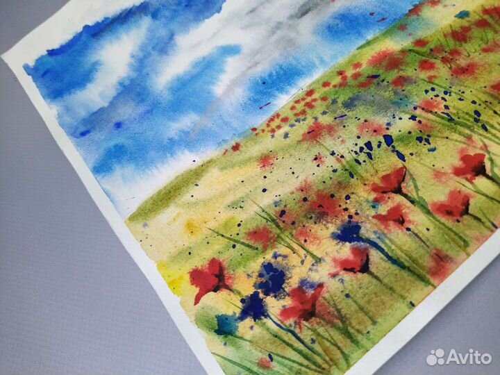 Акварельная картина пейзаж А3 