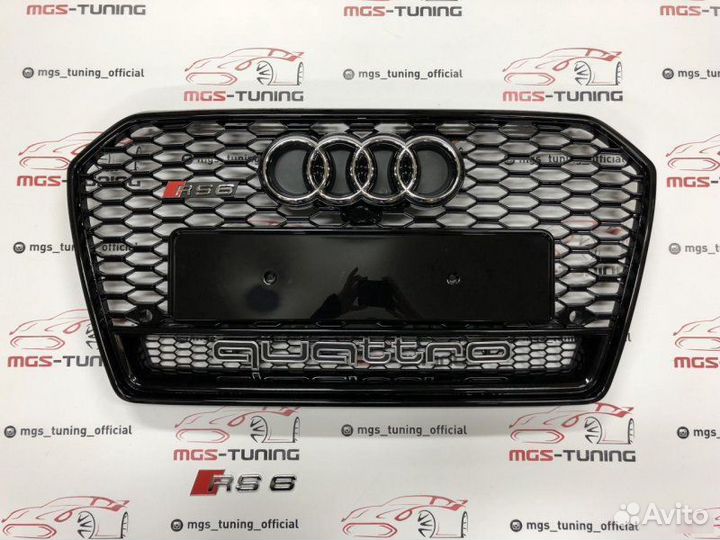 Решетка на Audi A6 в стиле RS6 14-18 гг. дизайн 3