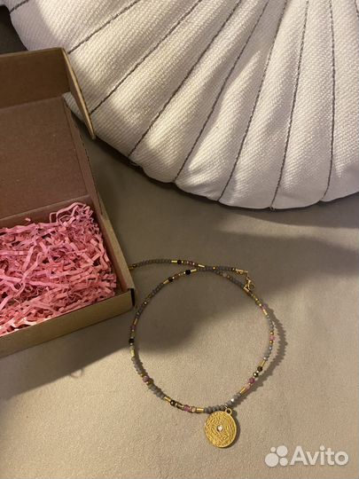 Чокер из хрусталя и турмалина