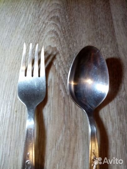 Вилка ложка мельхиоровые СССР мнц 2 Р 80 К