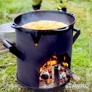 Казан чугунный Узбекский 10 л + печь + ляган